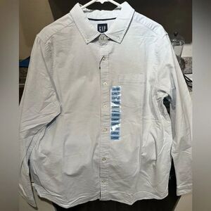 Gap Oxford Long sleeve  cotton cashmere blue button down shirt sz L